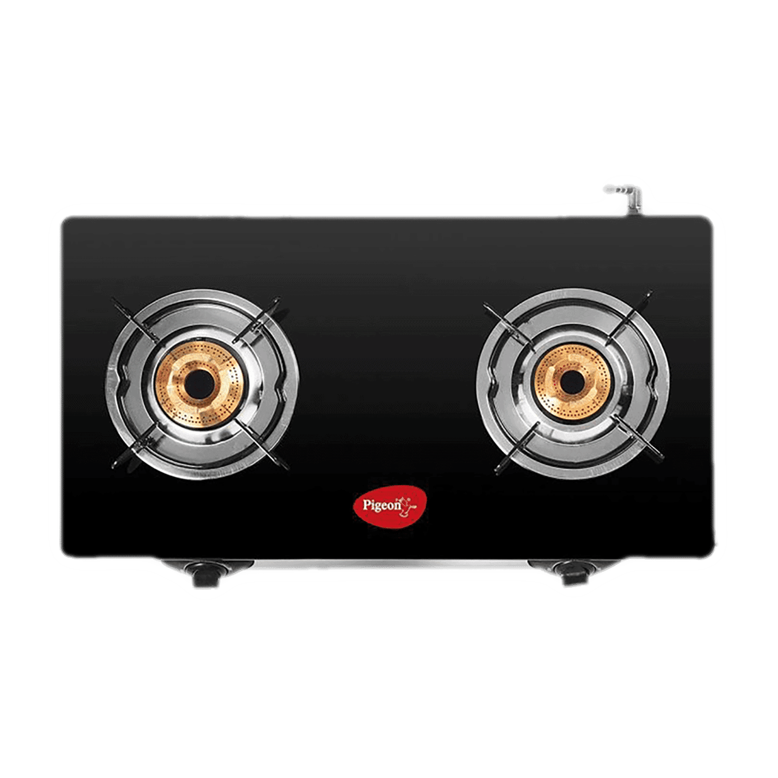 Buy Pigeon Ayush Toughened Glass Top 2 Burner Manual Gas Stove (Unique